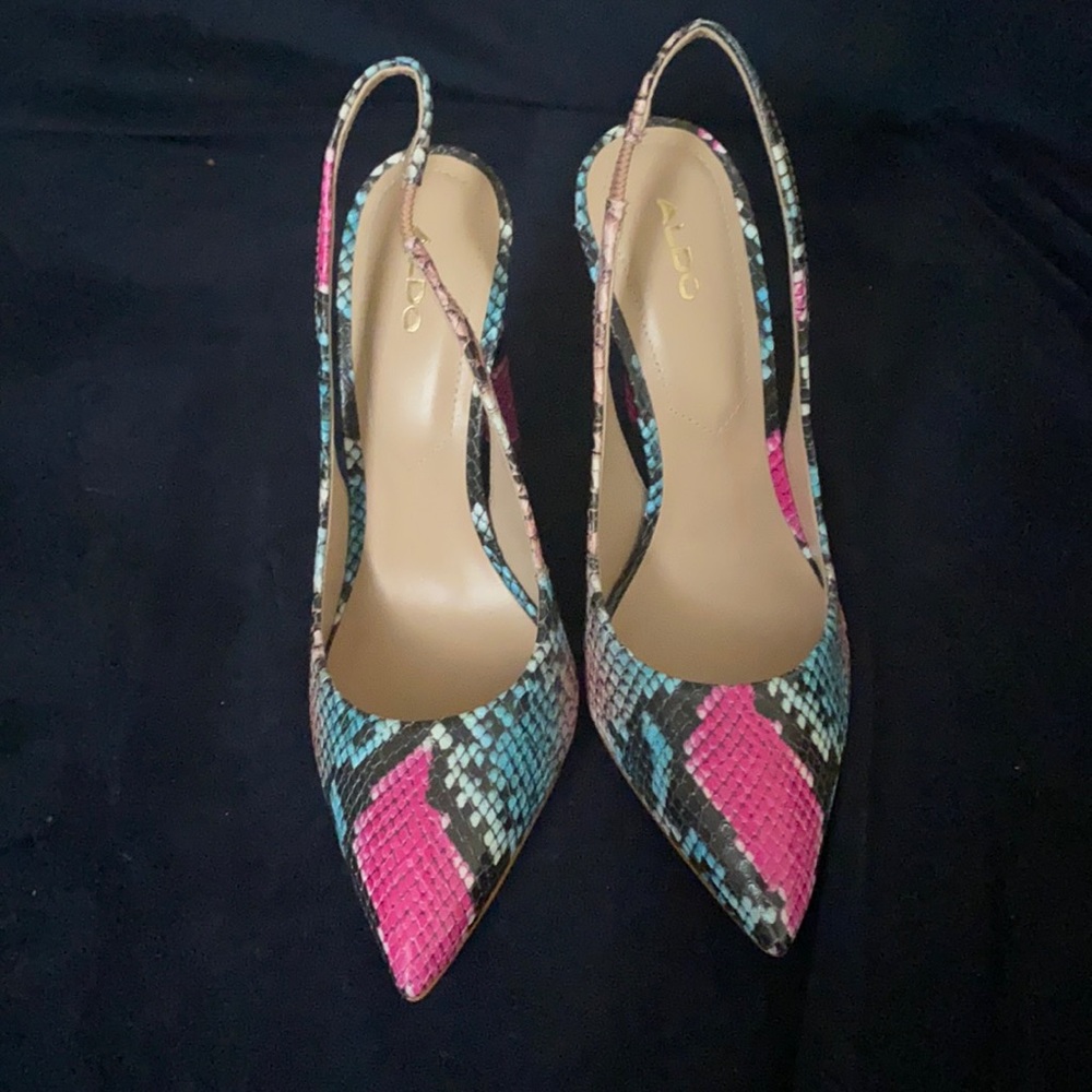 Never worn  snakeskin high heels